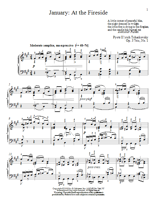 Learn to play Pyotr Ilyich Tchaikovsky At The Fireside sheet music for Piano Solo in minutes. Pyotr Ilyich Tchaikovsky At The Fireside sheet music notes and chords. Download Printable PDF.