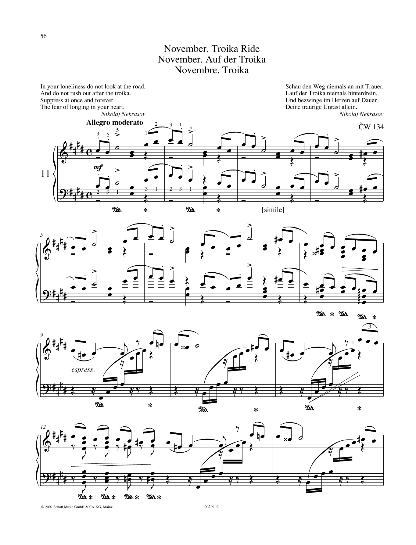 Pyotr Il'yich Tchaikovsky November sheet music notes and chords. Download Printable PDF.