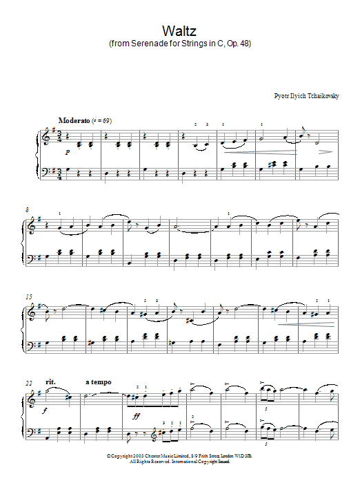 Pyotr Ilyich Tchaikovsky "Waltz (from Serenade for Strings In C, Op. 48