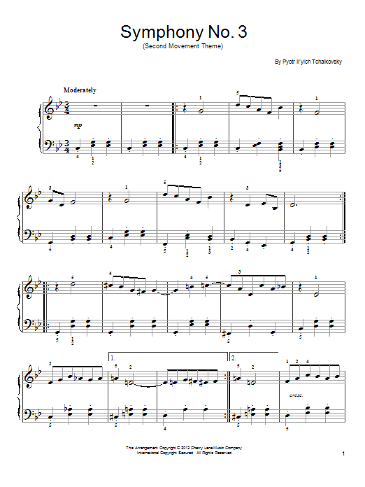 Learn to play Pyotr Ilyich Tchaikovsky Symphony No. 3 In D Minor ( Pyotr Ilyich Tchaikovsky Symphony No. 3 In D Minor (