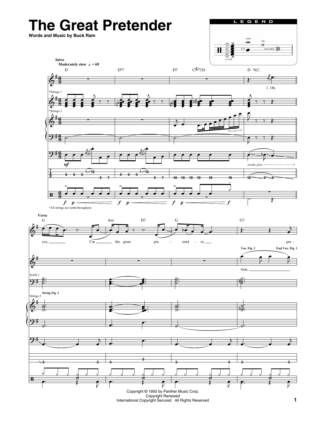 Queen The Great Pretender sheet music notes and chords. Download Printable PDF.