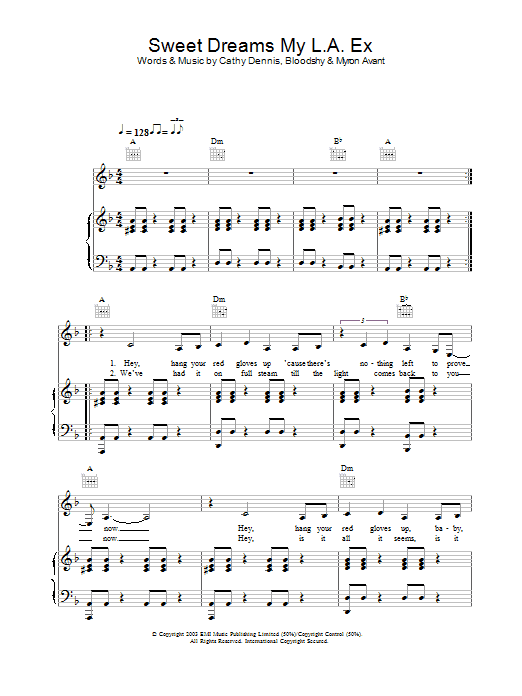 Learn to play Rachel Stevens Sweet Dreams My L.A. Ex sheet music for Piano Chords/Lyrics in minutes. Price: 3.9900$ Rachel Stevens Sweet Dreams My L.A. Ex sheet music notes and chords arranged for Piano Chords/Lyrics