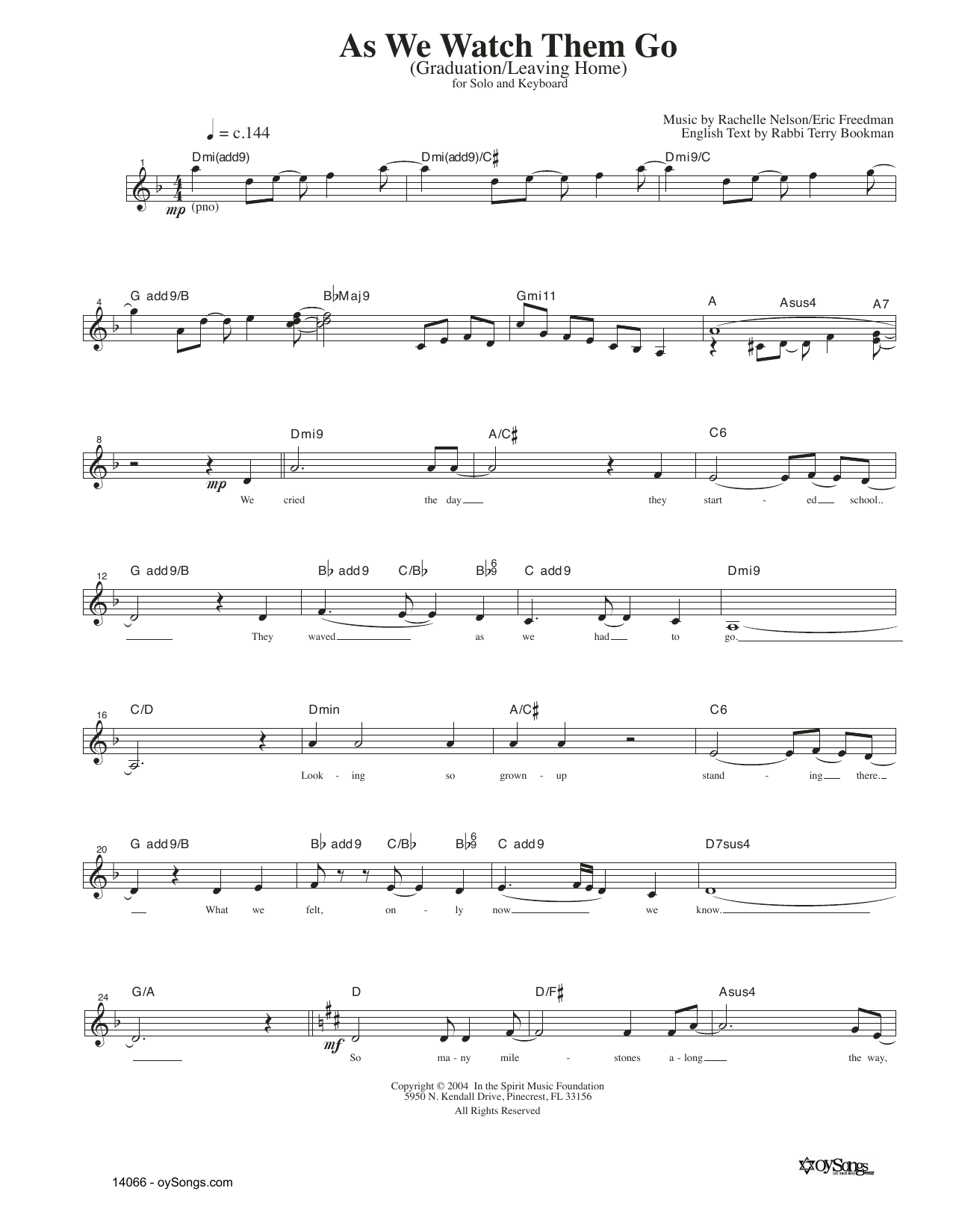 Learn to play Rachelle Nelson As We Watch Them Go sheet music for Lead Sheet / Fake Book in minutes. Price: 5.9900$ Rachelle Nelson As We Watch Them Go sheet music notes and chords arranged for Lead Sheet / Fake Book