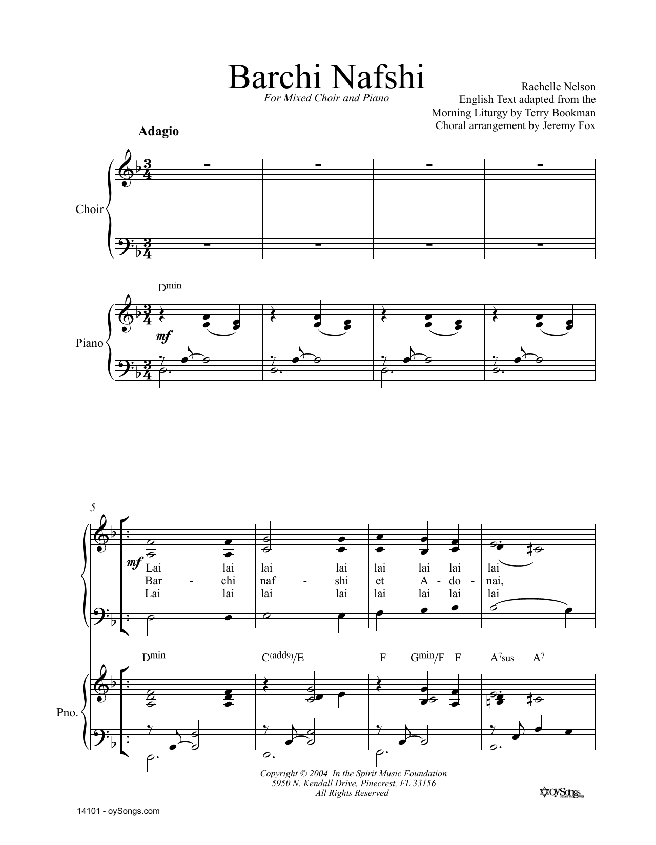 Rachelle Nelson Barchi Nafshi sheet music notes and chords. Download Printable PDF.