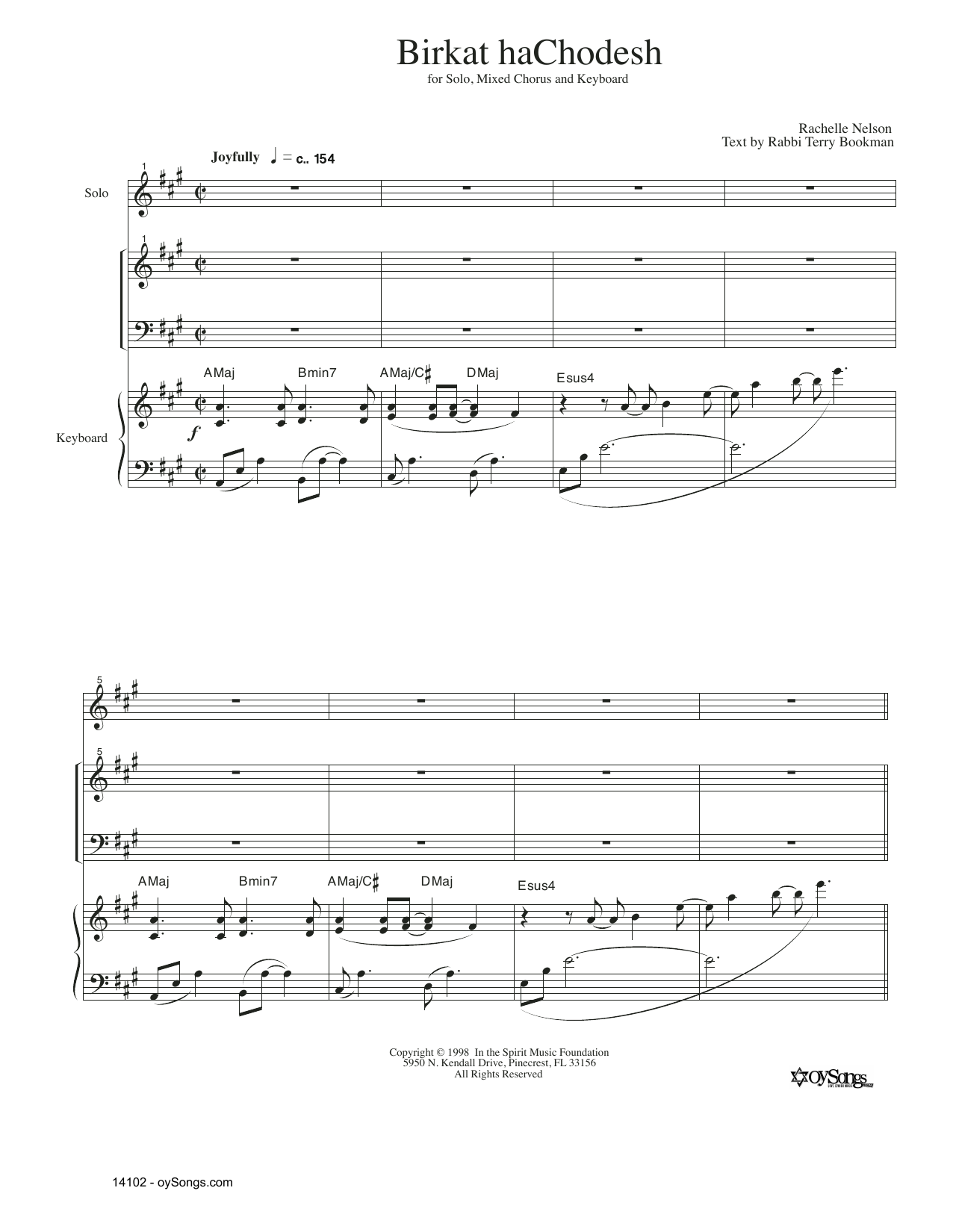 Rachelle Nelson Birkat haChodesh sheet music notes and chords. Download Printable PDF.