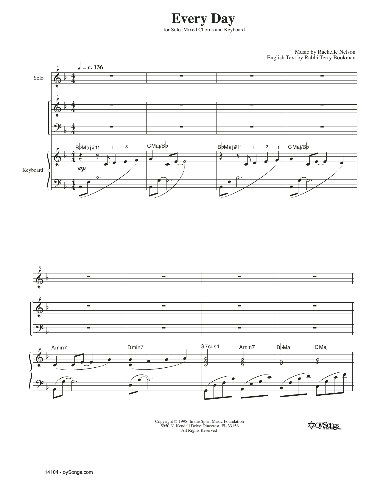 Rachelle Nelson Every Day sheet music notes and chords. Download Printable PDF.