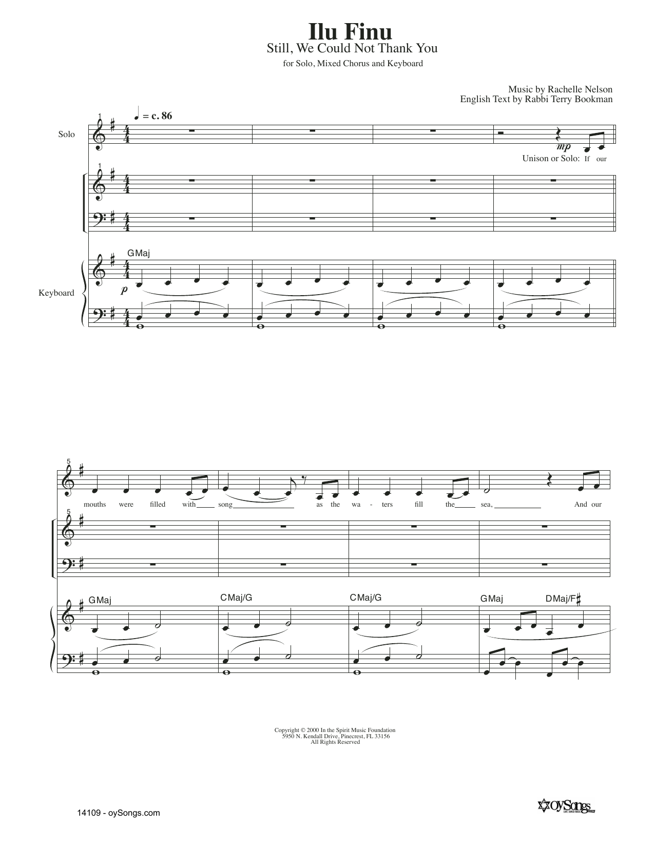 Rachelle Nelson Ilu Finu sheet music notes and chords. Download Printable PDF.