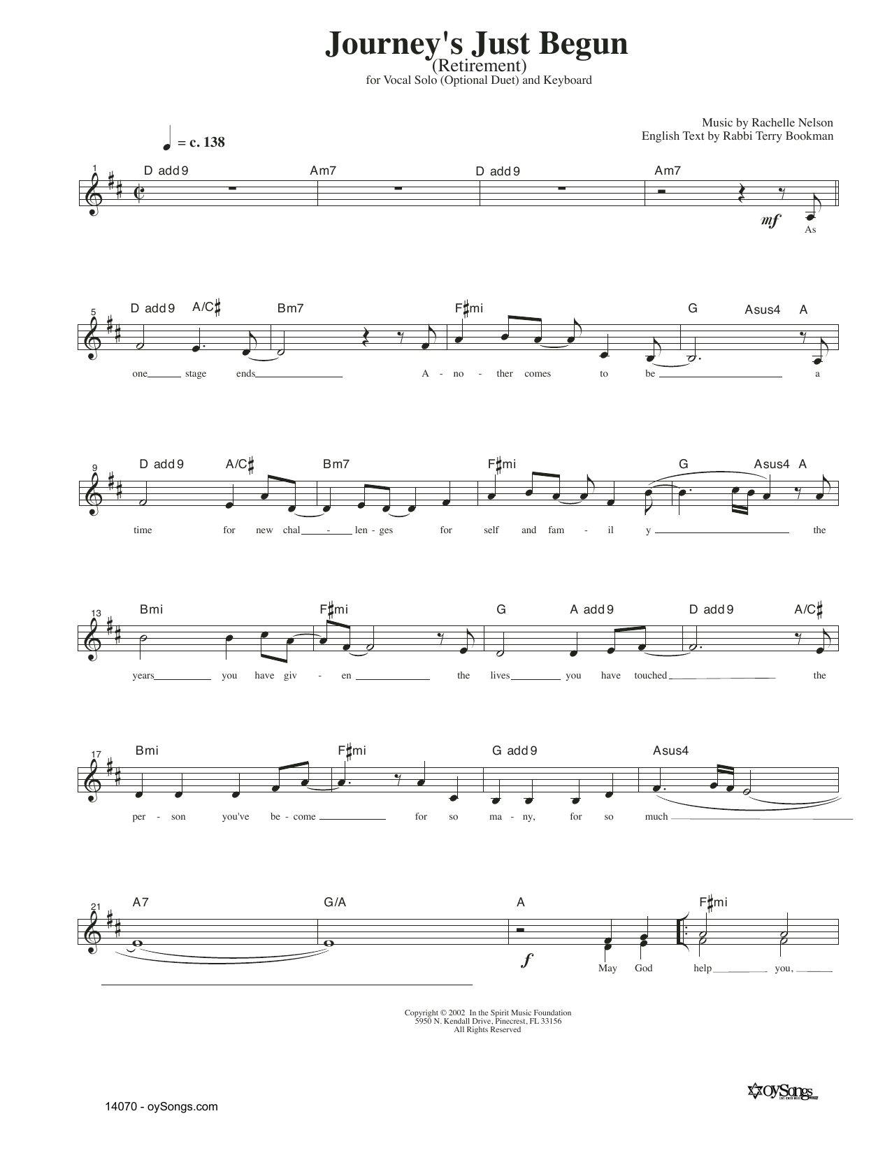 Learn to play Rachelle Nelson Journey's Just Begun sheet music for Piano & Vocal in minutes. Price: 6.9900$ Rachelle Nelson Journey's Just Begun sheet music notes and chords arranged for Piano & Vocal