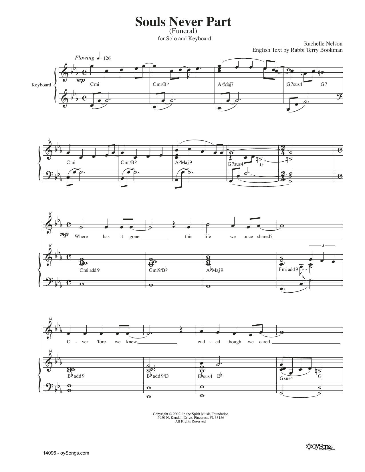 Rachelle Nelson Souls Never Part sheet music notes and chords. Download Printable PDF.