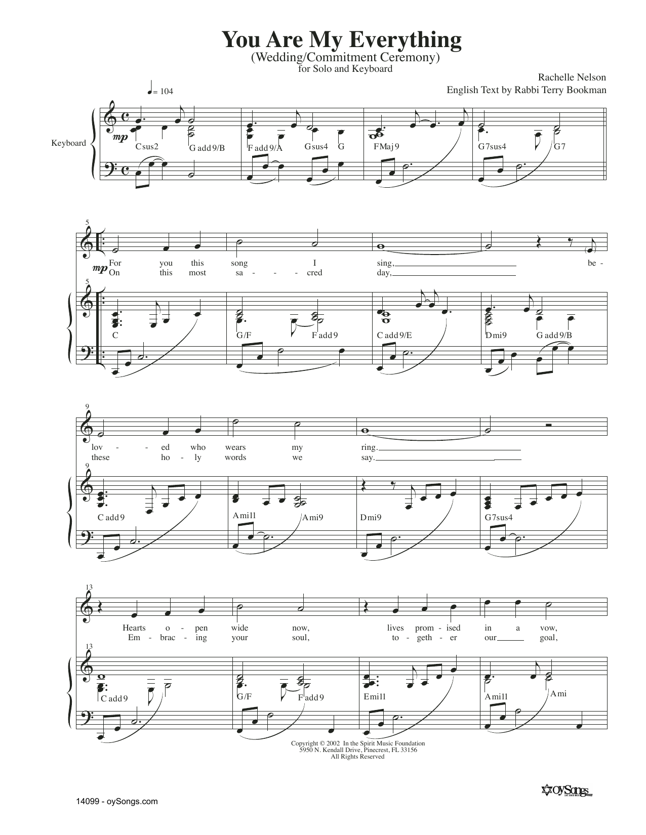 Learn to play Rachelle Nelson You Are My Everything sheet music for Piano & Vocal in minutes. Price: 6.9900$ Rachelle Nelson You Are My Everything sheet music notes and chords arranged for Piano & Vocal