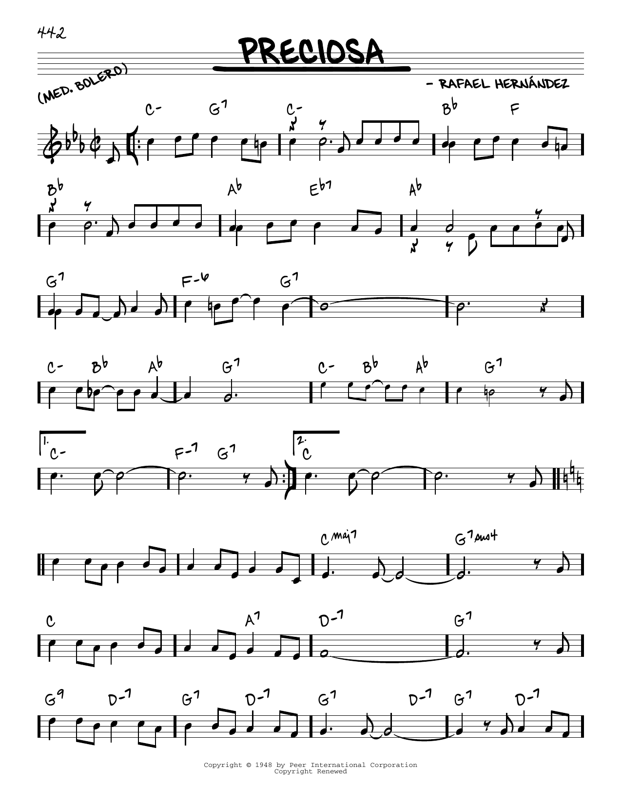 Rafael Hernandez Preciosa sheet music notes and chords. Download Printable PDF.