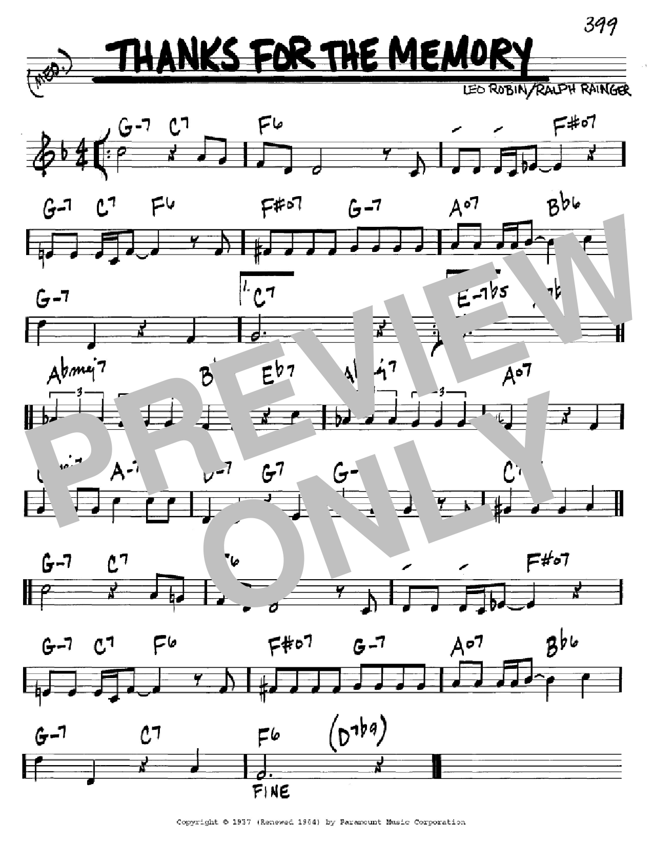 Learn to play Ralph Rainger Thanks For The Memory sheet music for Alto Sax Solo in minutes. Price: 6.9900$ Ralph Rainger Thanks For The Memory sheet music notes and chords arranged for Alto Sax Solo