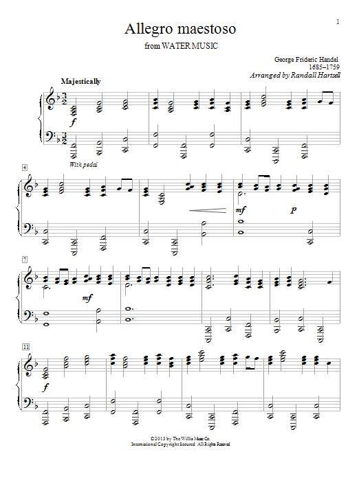 Randall Hartsell Allegro Maestoso sheet music notes and chords. Download Printable PDF.