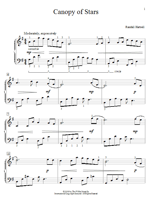 Randall Hartsell Canopy Of Stars sheet music notes and chords. Download Printable PDF.