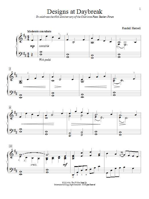 Randall Hartsell Designs At Daybreak sheet music notes and chords. Download Printable PDF.