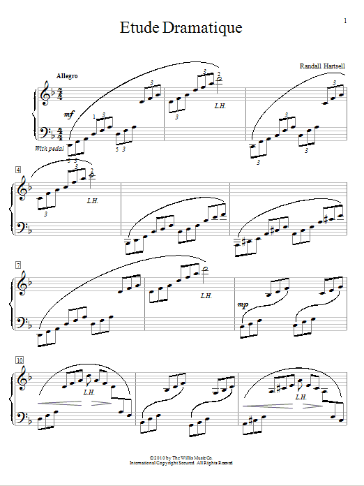 Randall Hartsell Etude Dramatique sheet music notes and chords. Download Printable PDF.