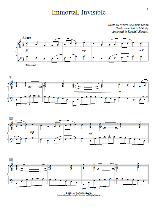 Randall Hartsell Immortal, Invisible sheet music notes and chords. Download Printable PDF.