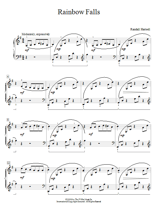 Randall Hartsell Rainbow Falls sheet music notes and chords. Download Printable PDF.