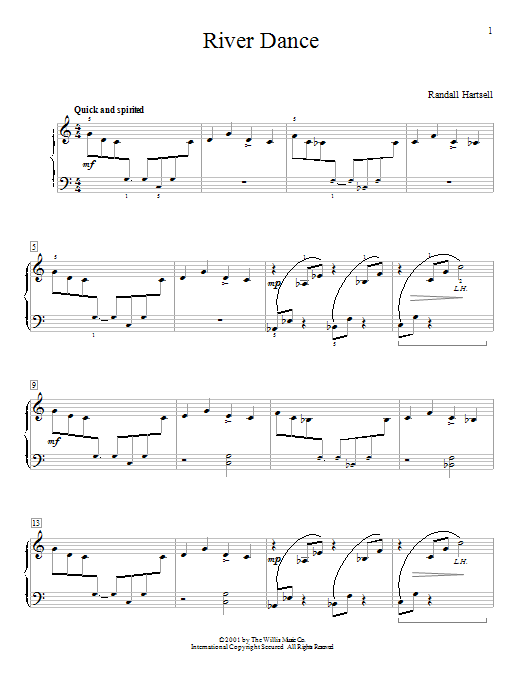 Randall Hartsell River Dance sheet music notes and chords. Download Printable PDF.