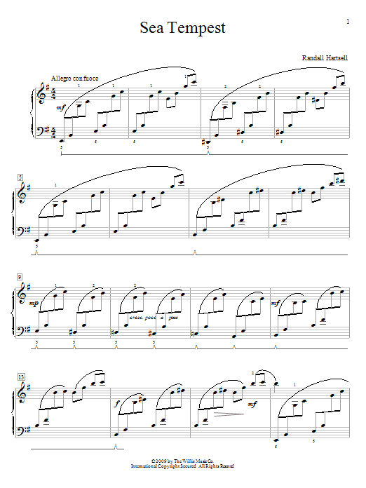 Learn to play Randall Hartsell Sea Tempest sheet music for Educational Piano in minutes. Randall Hartsell Sea Tempest sheet music notes and chords. Download Printable PDF.