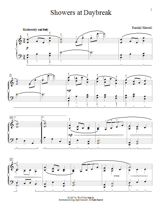 Randall Hartsell Showers At Daybreak sheet music notes and chords. Download Printable PDF.