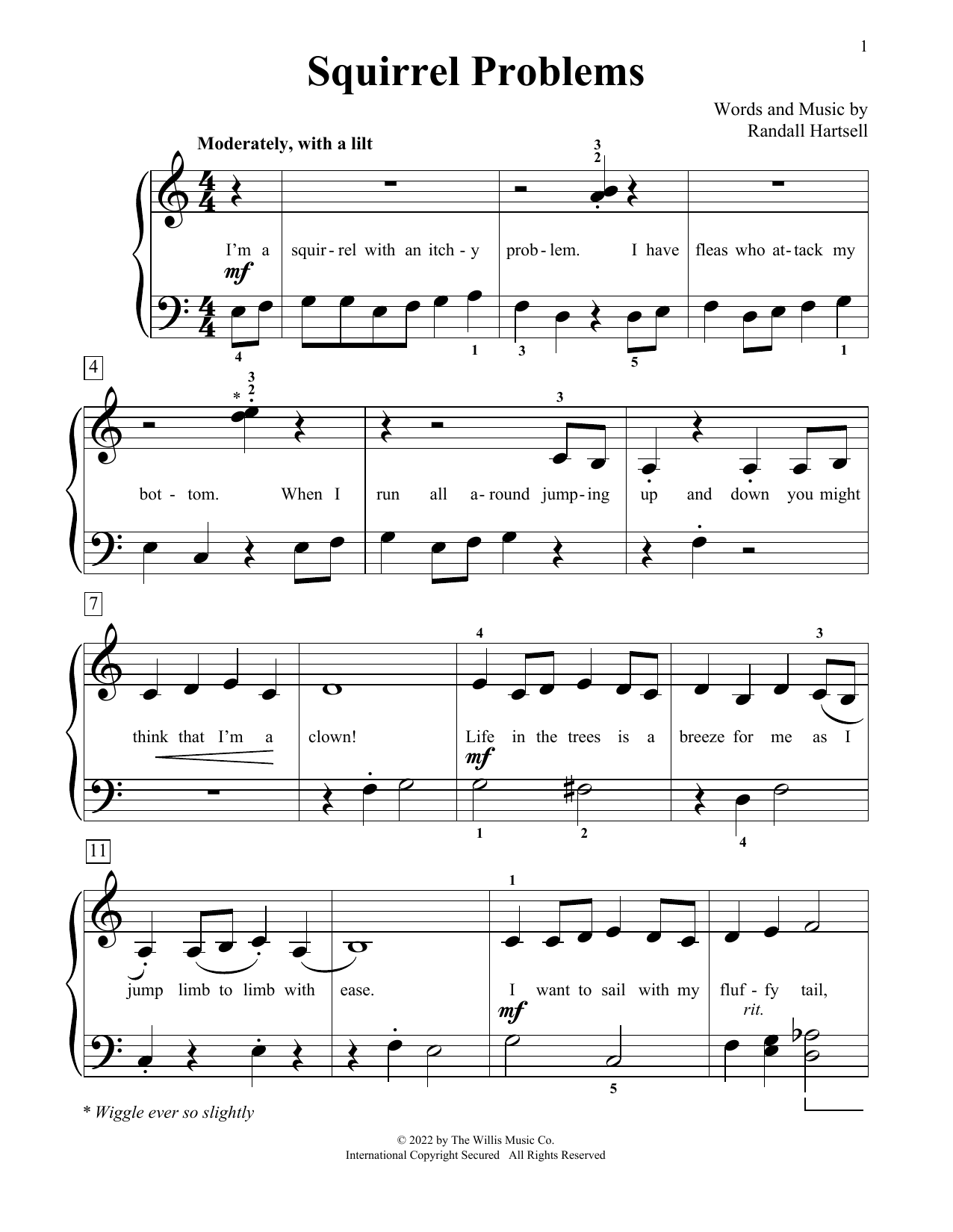 Randall Hartsell Squirrel Problems sheet music notes and chords. Download Printable PDF.