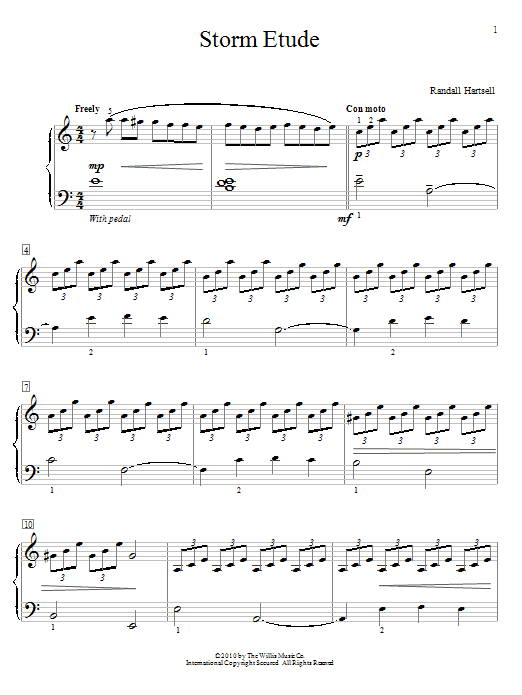 Randall Hartsell Storm Etude sheet music notes and chords. Download Printable PDF.