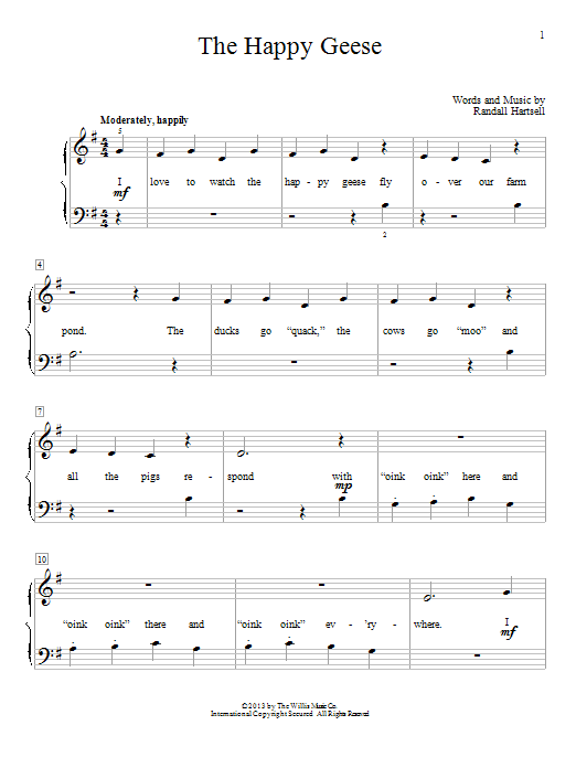 Randall Hartsell The Happy Geese sheet music notes and chords. Download Printable PDF.