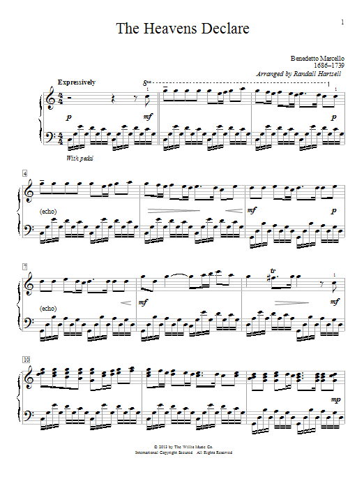 Randall Hartsell The Heavens Declare sheet music notes and chords. Download Printable PDF.