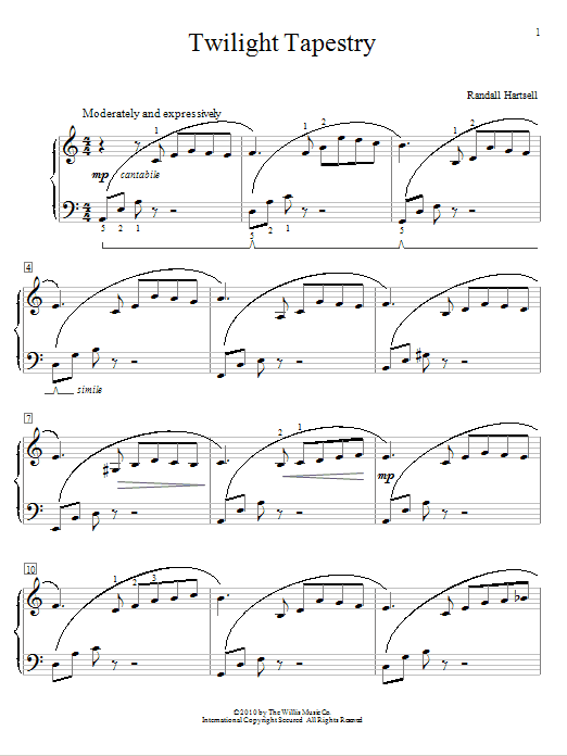 Randall Hartsell Twilight Tapestry sheet music notes and chords. Download Printable PDF.