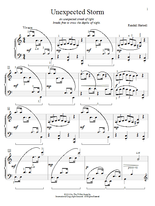 Randall Hartsell Unexpected Storm sheet music notes and chords. Download Printable PDF.