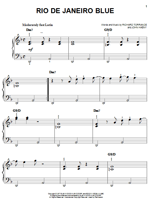 Learn to play Randy Crawford Rio De Janeiro Blue sheet music for Easy Piano in minutes. Price: 6.9900$ Randy Crawford Rio De Janeiro Blue sheet music notes and chords arranged for Easy Piano