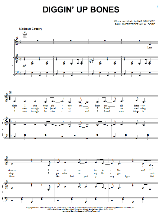 Randy Travis Diggin' Up Bones sheet music notes and chords. Download Printable PDF.