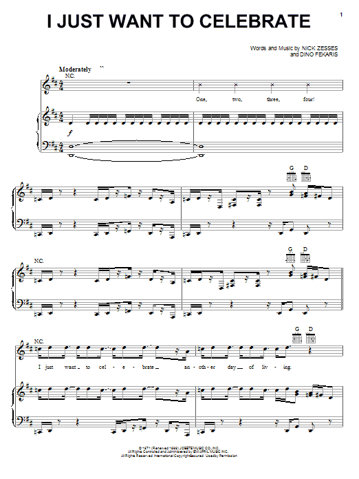 Learn to play Rare Earth I Just Want To Celebrate sheet music for Piano, Vocal & Guitar (Right-Hand Melody) in minutes. Rare Earth I Just Want To Celebrate sheet music notes and chords. Download Printable PDF.