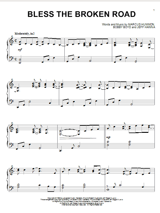 Rascal Flatts Bless The Broken Road sheet music notes and chords. Download Printable PDF.