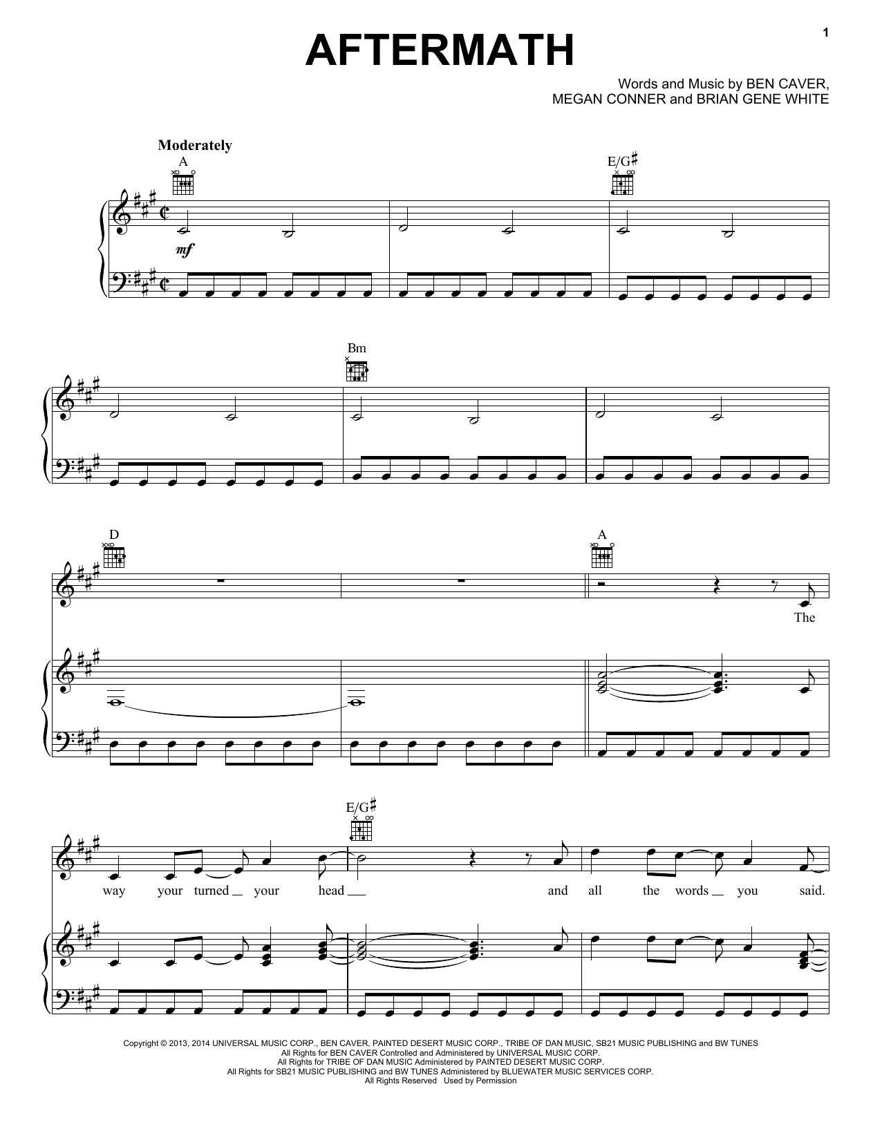 Rascal Flatts Aftermath sheet music notes and chords. Download Printable PDF.