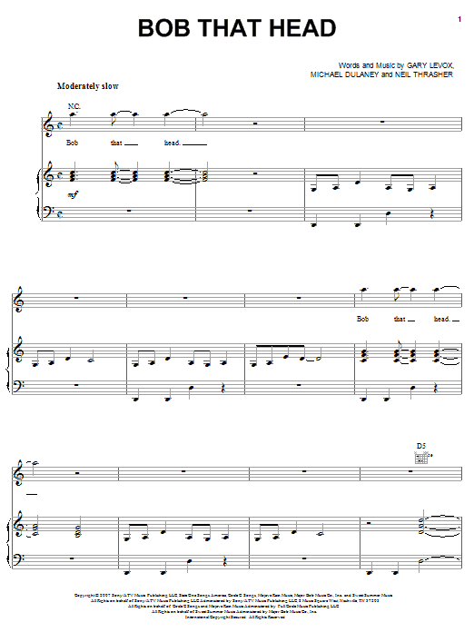 Rascal Flatts Bob That Head sheet music notes and chords. Download Printable PDF.