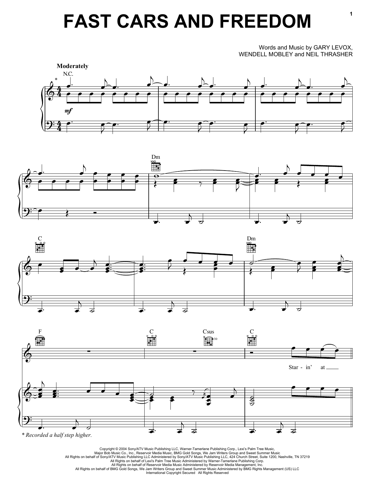 Learn to play Rascal Flatts Fast Cars And Freedom sheet music for Piano, Vocal & Guitar (Right-Hand Melody) in minutes. Rascal Flatts Fast Cars And Freedom sheet music notes and chords. Download Printable PDF.