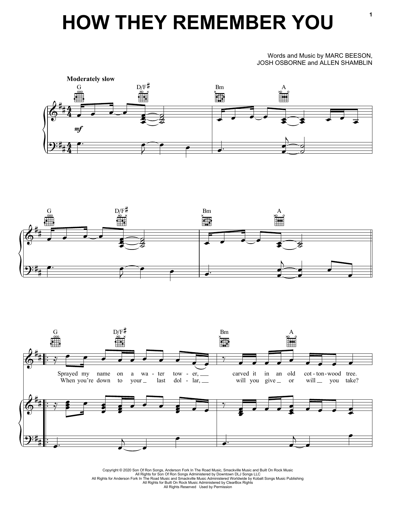 Learn to play Rascal Flatts How They Remember You sheet music for Piano, Vocal & Guitar Chords (Right-Hand Melody) in minutes. Price: 6.9900$ Rascal Flatts How They Remember You sheet music notes and chords arranged for Piano, Vocal & Guitar Chords (Right-Hand Melody)