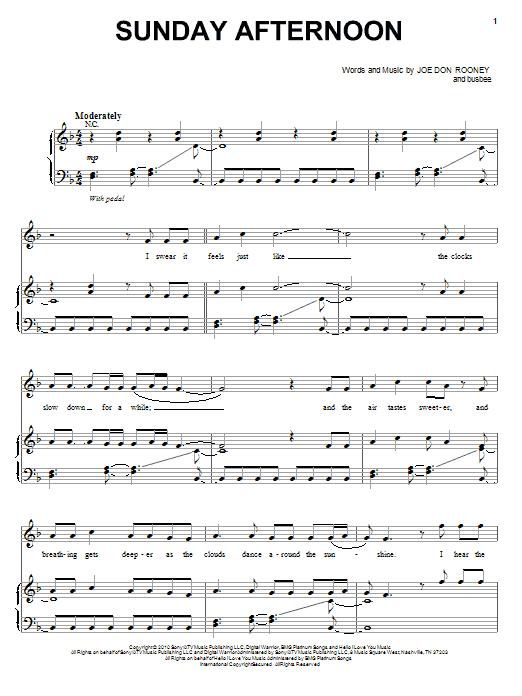 Rascal Flatts Sunday Afternoon sheet music notes and chords. Download Printable PDF.