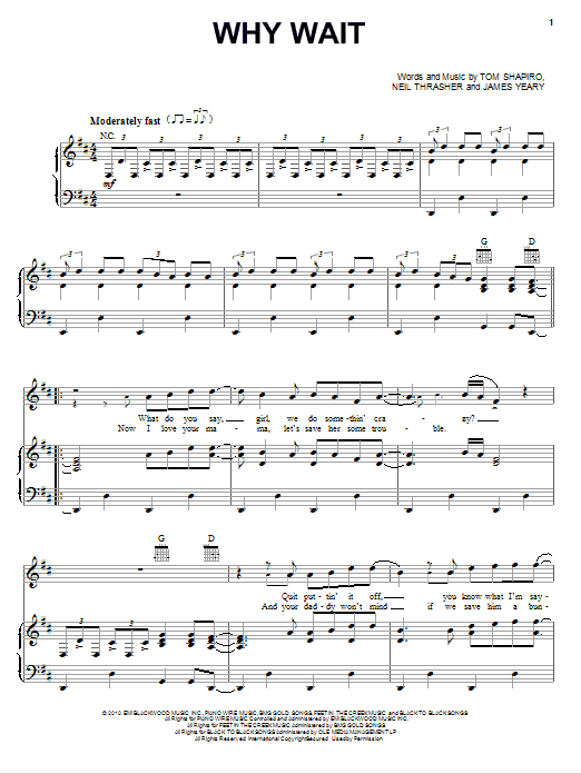 Rascal Flatts Why Wait sheet music notes and chords. Download Printable PDF.