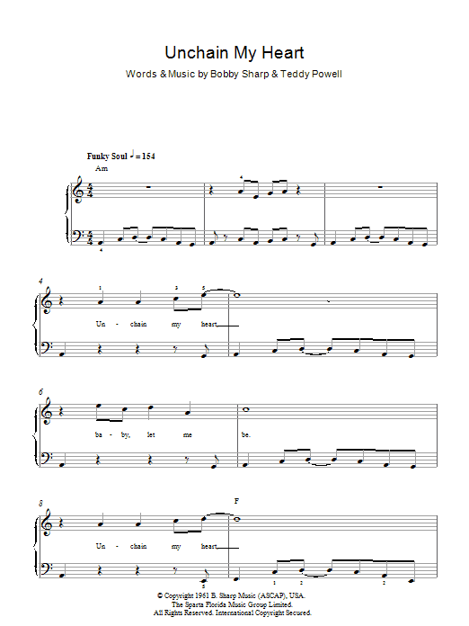 Ray Charles Unchain My Heart sheet music notes and chords. Download Printable PDF.