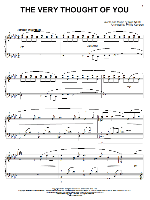 Ray Noble The Very Thought Of You sheet music notes and chords - Download Printable PDF and start playing in minutes.