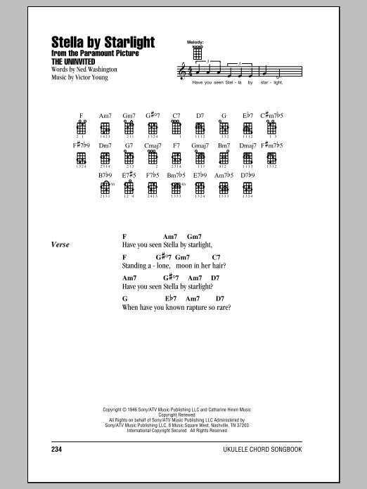 Ray Charles Stella By Starlight sheet music notes and chords. Download Printable PDF.