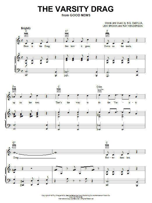 Ray Henderson The Varsity Drag sheet music notes and chords. Download Printable PDF.