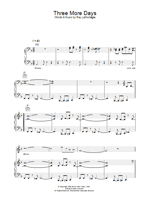 Ray LaMontagne Three More Days sheet music notes and chords arranged for Guitar Tab