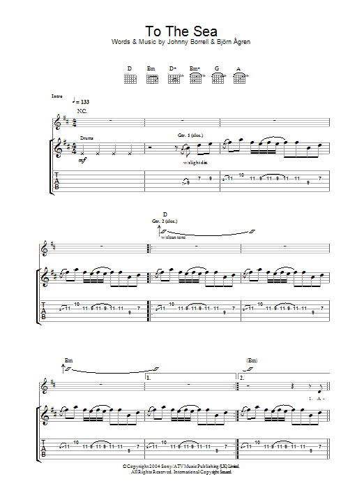 Learn to play Razorlight To The Sea sheet music for Guitar Tab in minutes. Razorlight To The Sea sheet music notes and chords. Download Printable PDF.