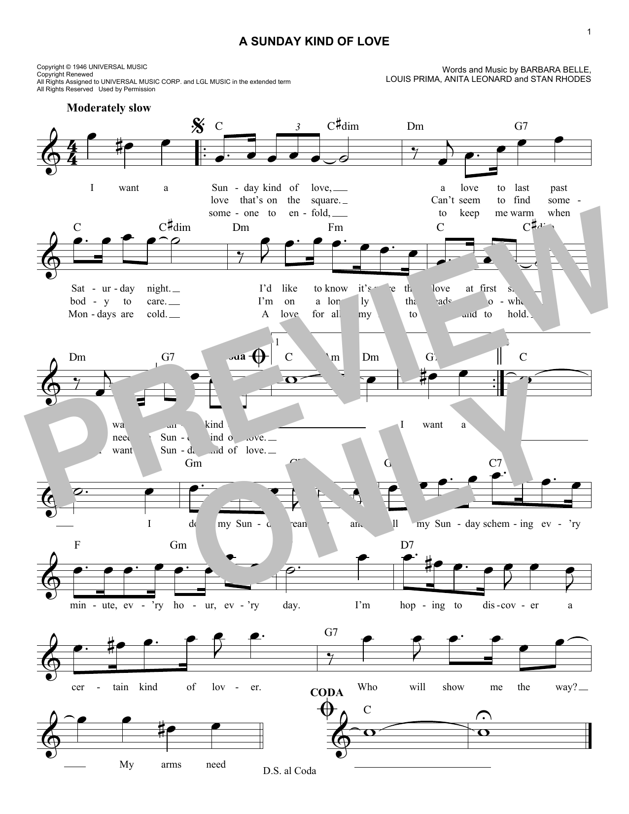 Reba McEntire A Sunday Kind Of Love sheet music notes and chords. Download Printable PDF.