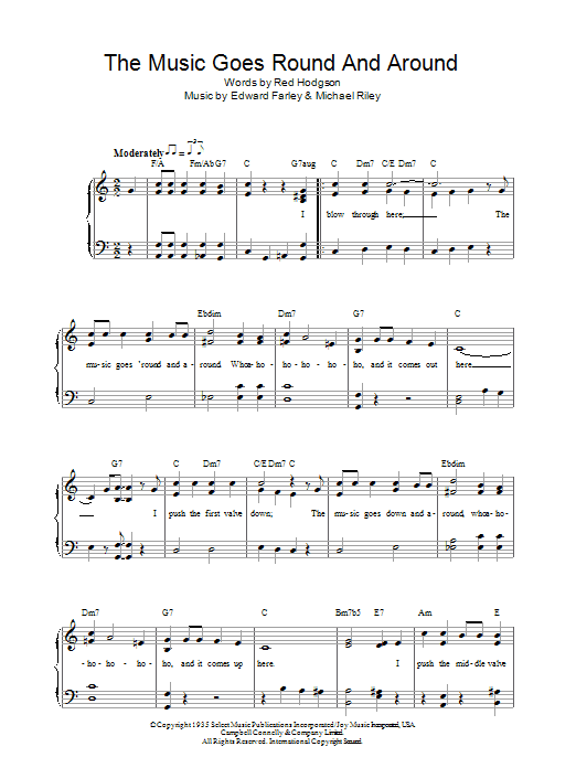 Edward Farley The Music Goes Round And Around sheet music notes and chords. Download Printable PDF.