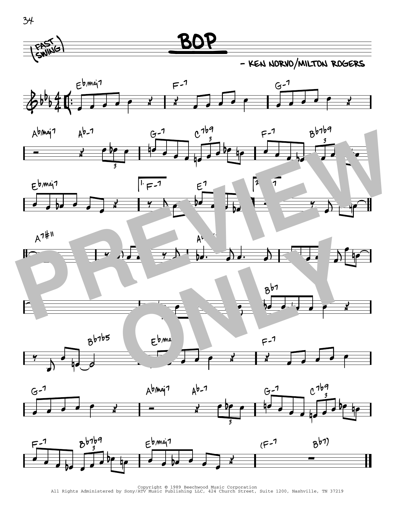 Red Norvo Bop sheet music notes and chords. Download Printable PDF.